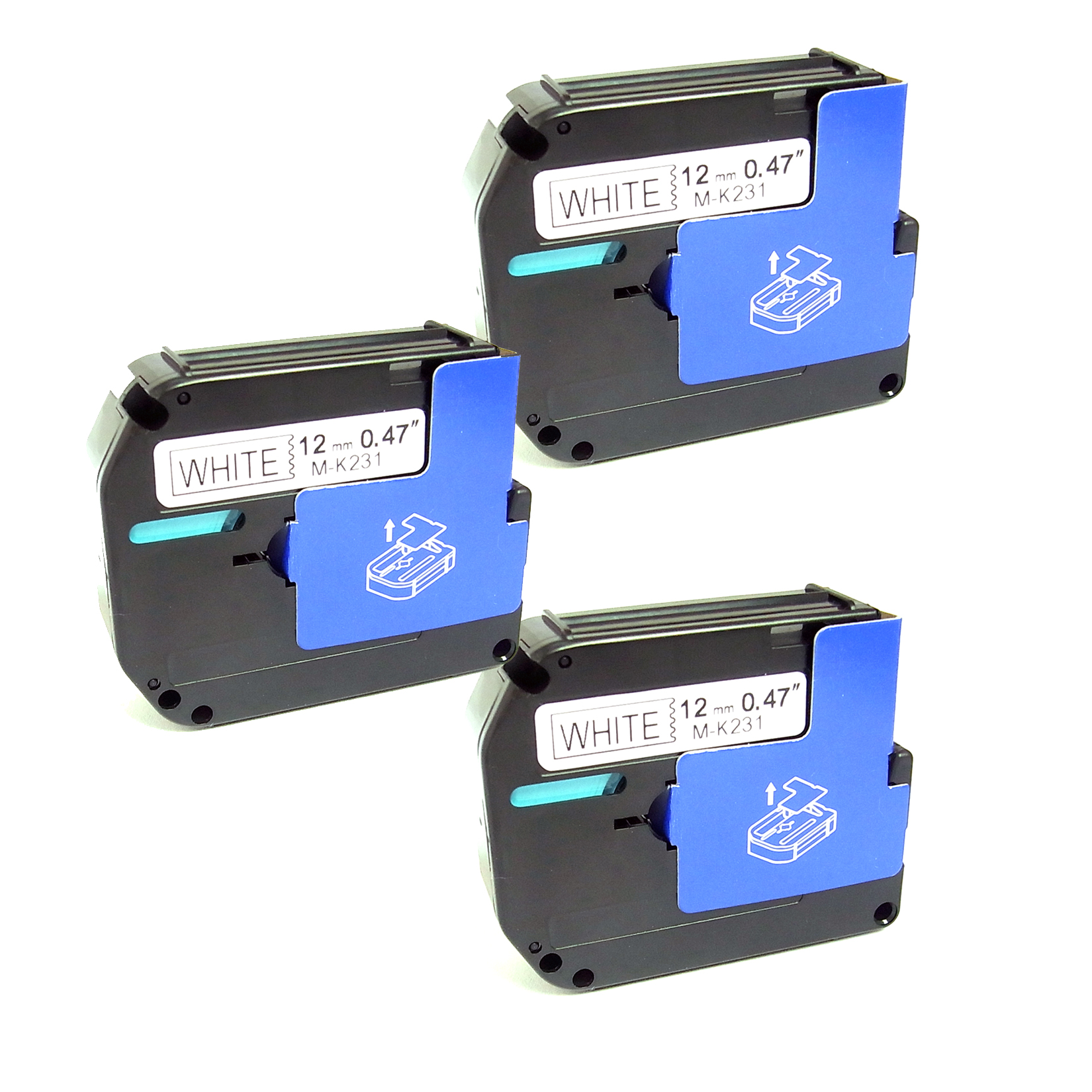 Black on White Label Tape Compatible with Brother MK231 PTouch 26.2ft